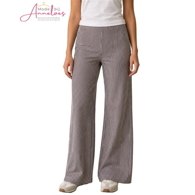 Enjoy Broek lang streep 923825 donker bruin